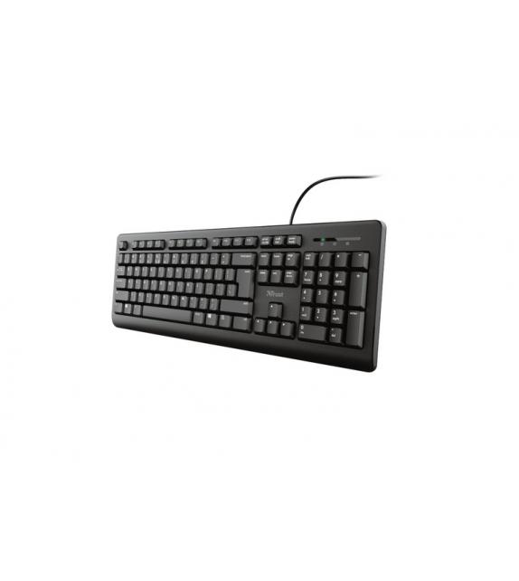 TRUST TASTIERA CON FILO USB SILEN BLACK